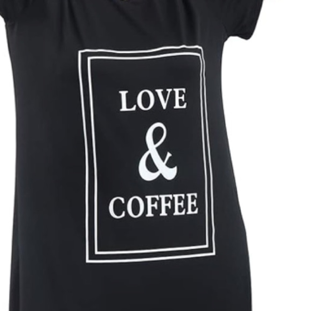 3 Pack Plus Size Nightgowns VNeck Nightshirts Short Sleeve Love & Coffee Dog Mom - Picture 9 of 12